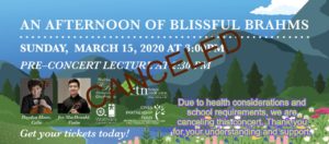 Blissful Brahms concert has been canceled.