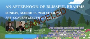 Blissful Brahms Concert Canceled